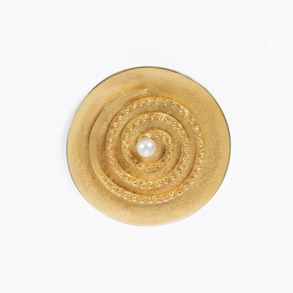 Fermall i penjoll d'or groc 18ct amb perla natural