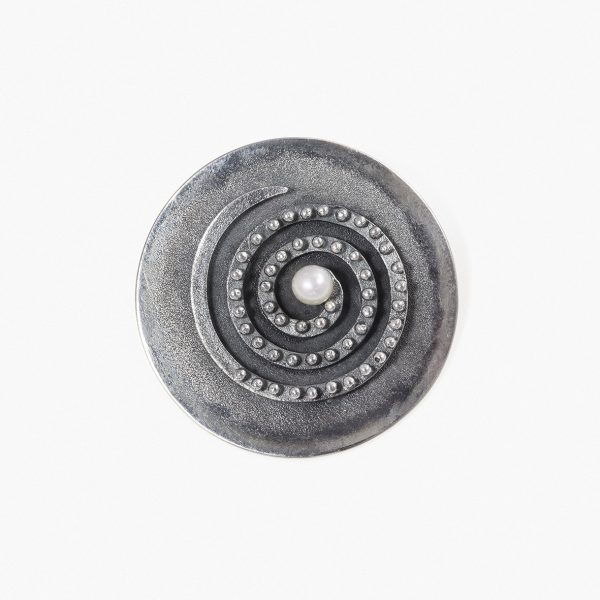 Fermall - penjoll de plata oxidada amb disseny espiral